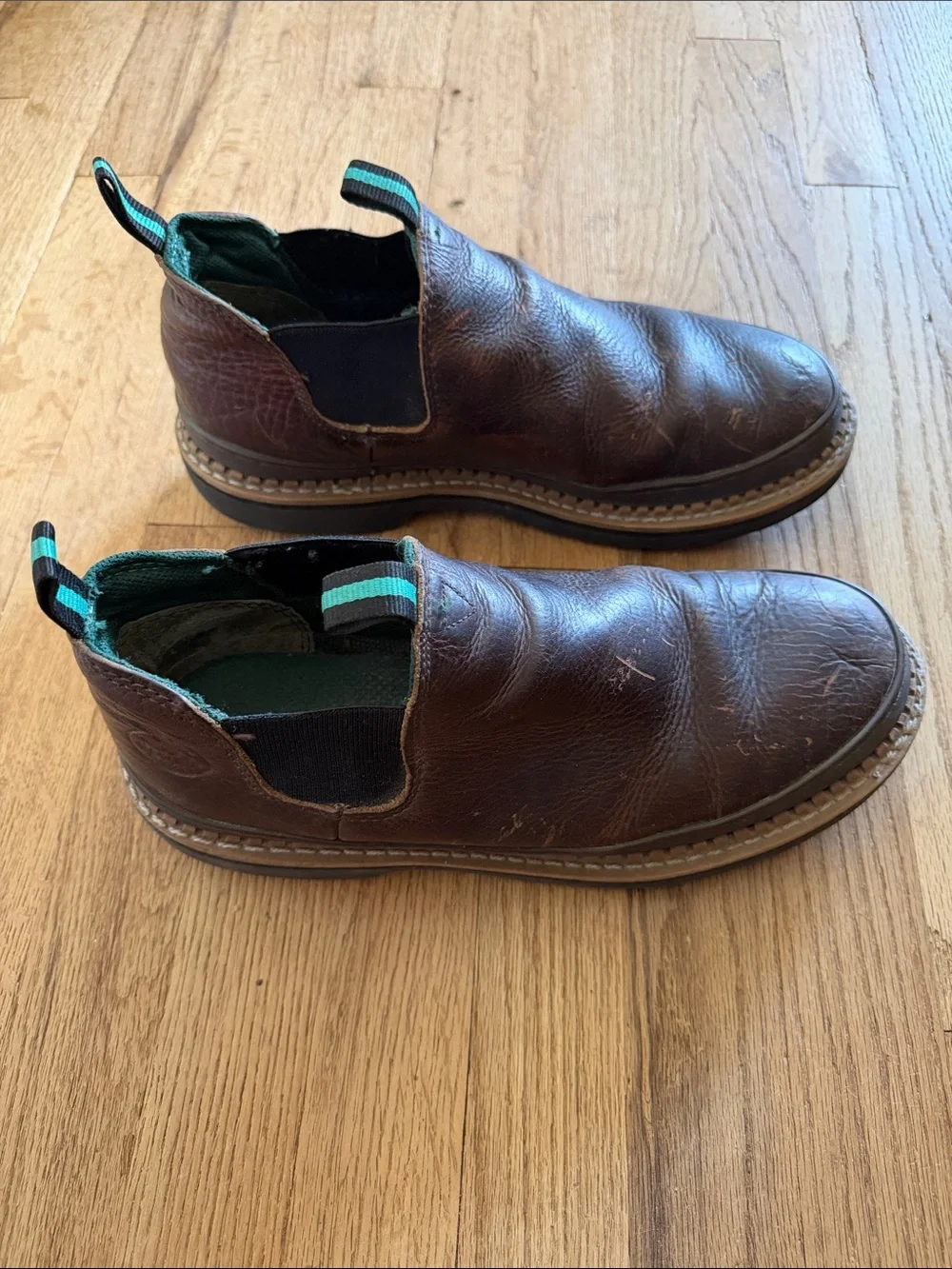 Georgia Boot Mens Giant Romeo Leather Slip On Work Shoes Brown 11M